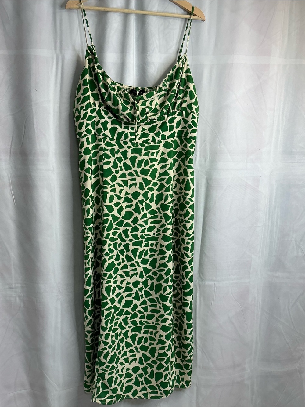 2325 - Dynamite Green and Cream Printed Slip Dress - Picture 2 of 10